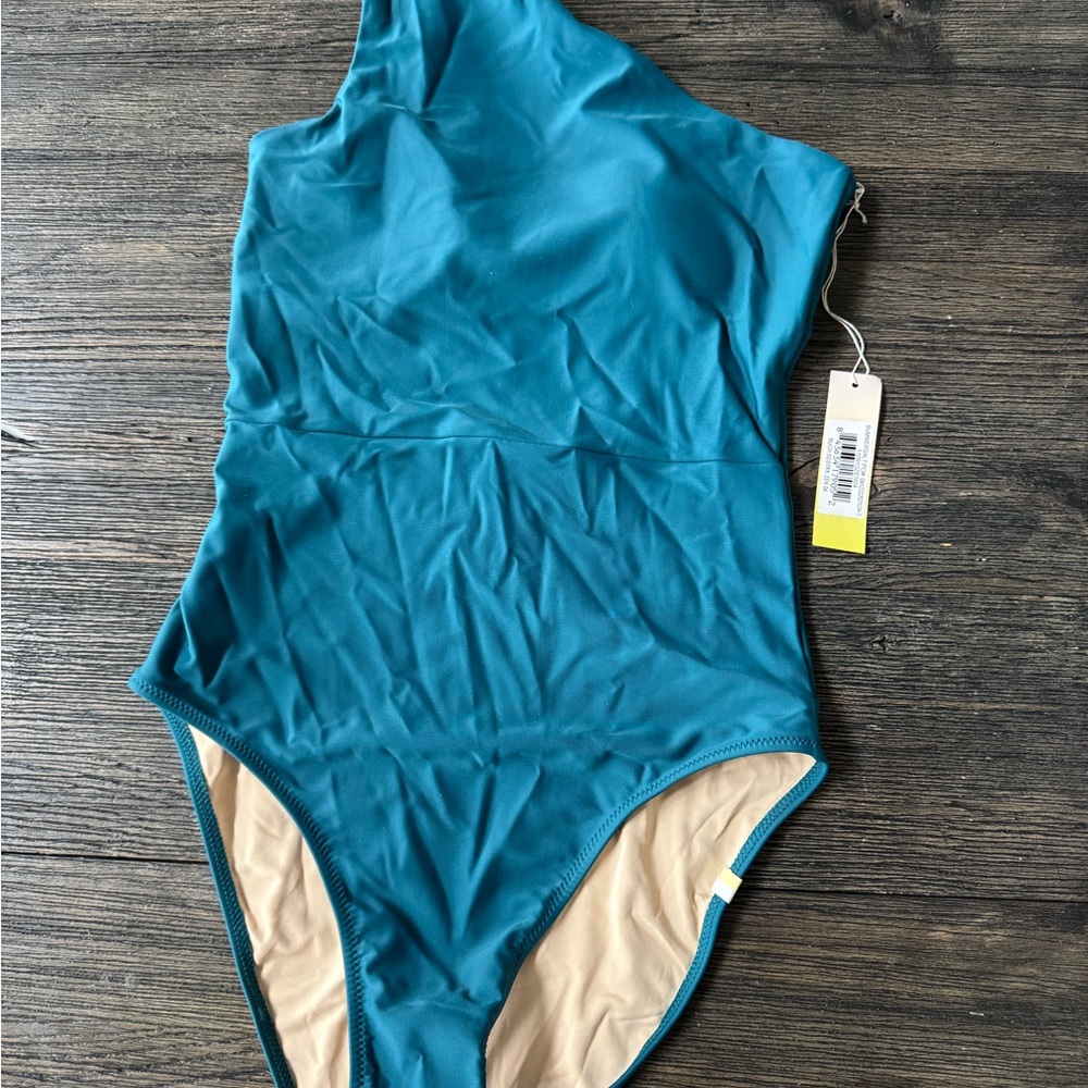 Summersalt Sidestroke Teal One-Shoulder Swimsuit
